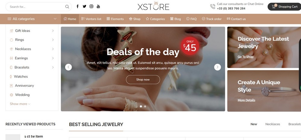 xstore wordpress themes for jewelry stores