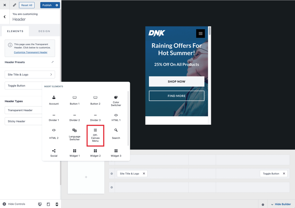 How to Create a Mobile Menu Off-Canvas Menu Element