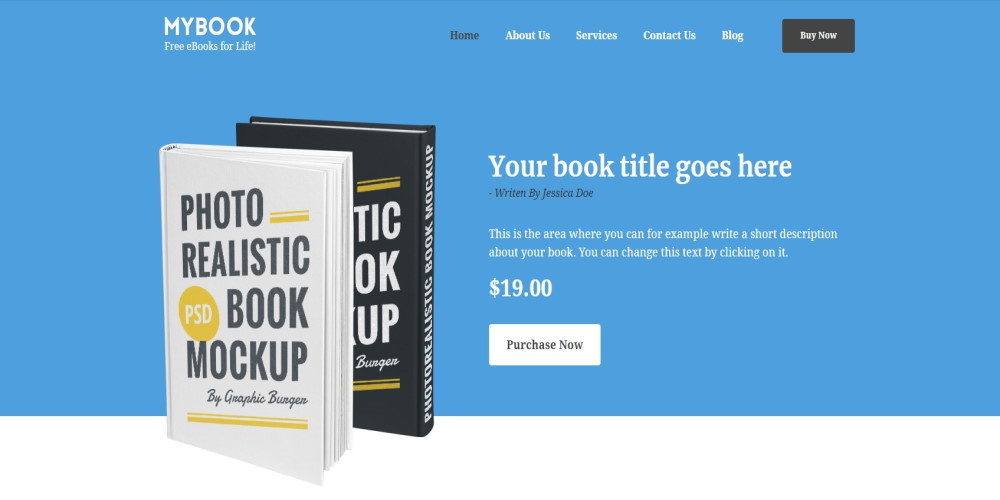 Mybook WordPress library theme demo website