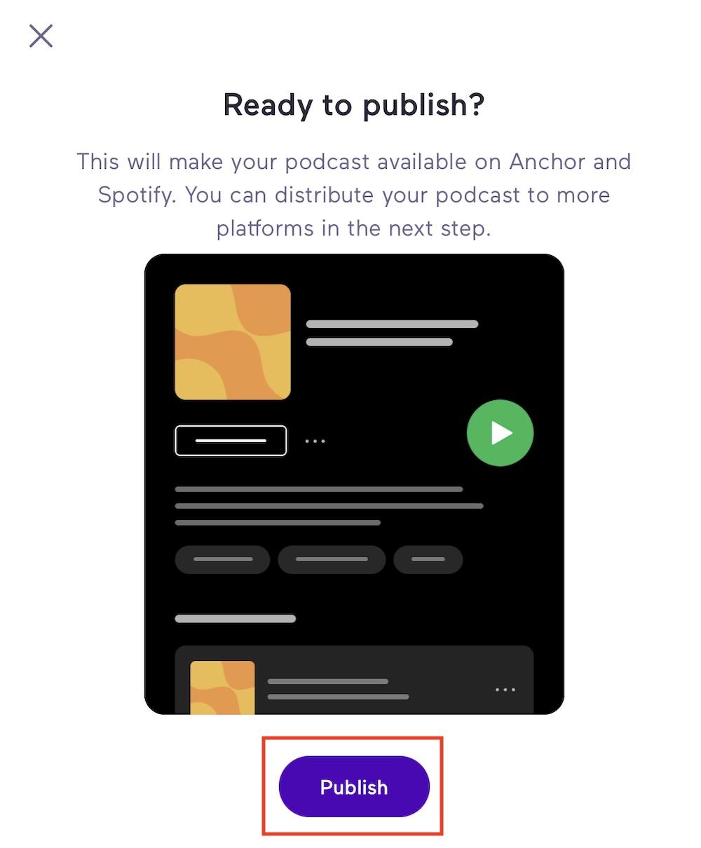 Publishing a podcast on Anchor