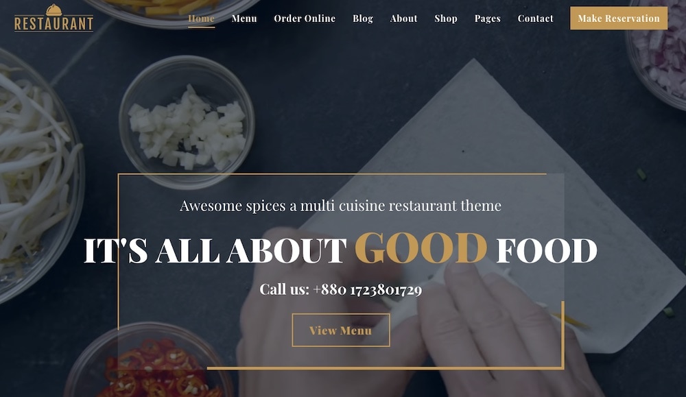 restaurant WordPress Theme