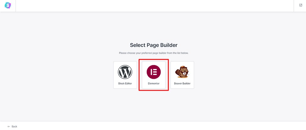 Select page builder