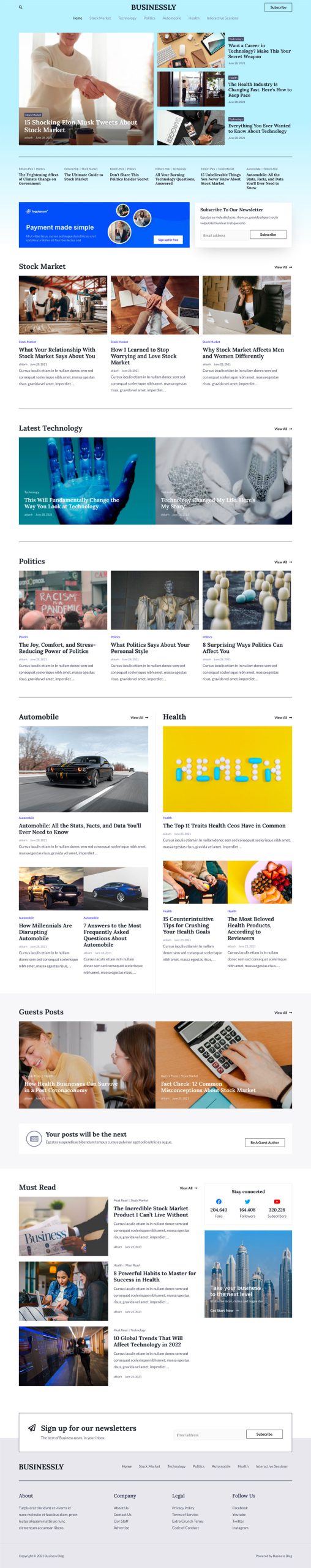 Business Blog Layout Business Blog – Website template for the business world