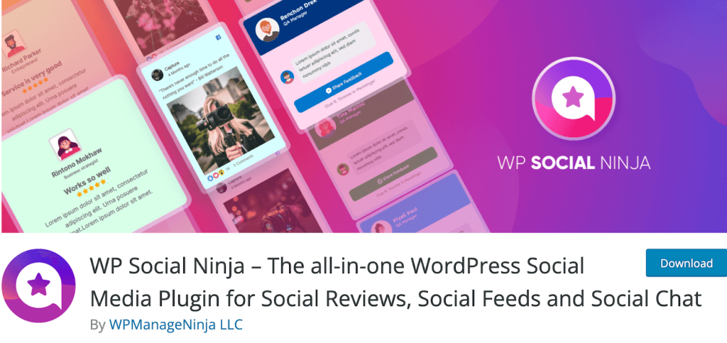WP Social Ninja social media plugin