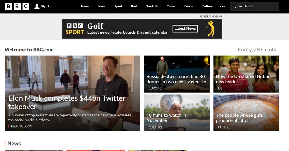 bbc homepage design grid layout