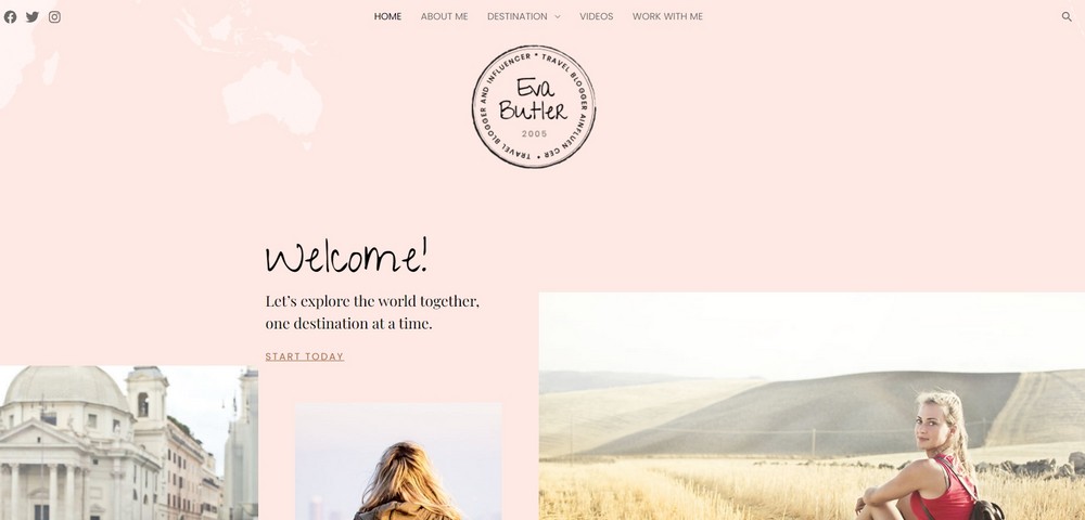 travel blogger and influencer wordpress travel template