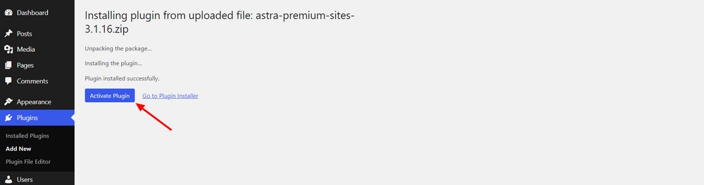 سایت های Astra Premium را فعال کنید