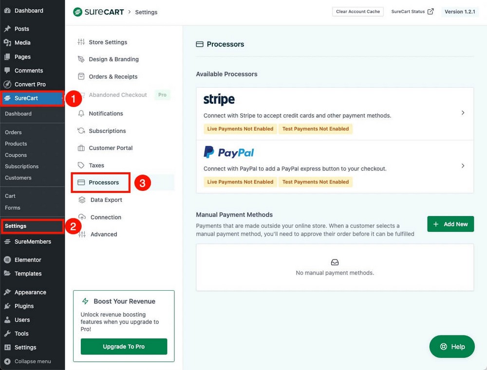 How to enable Payment Gateways in SureCart