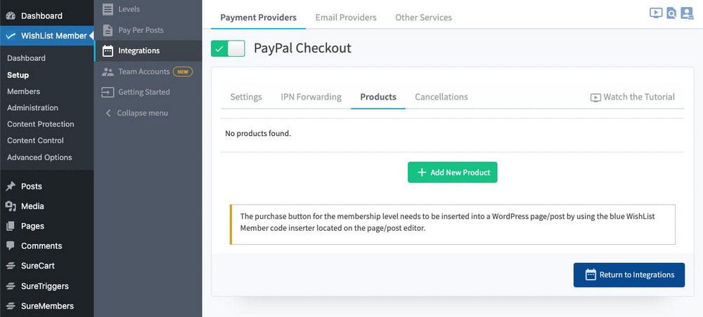 PayPal configuration in WishList Member