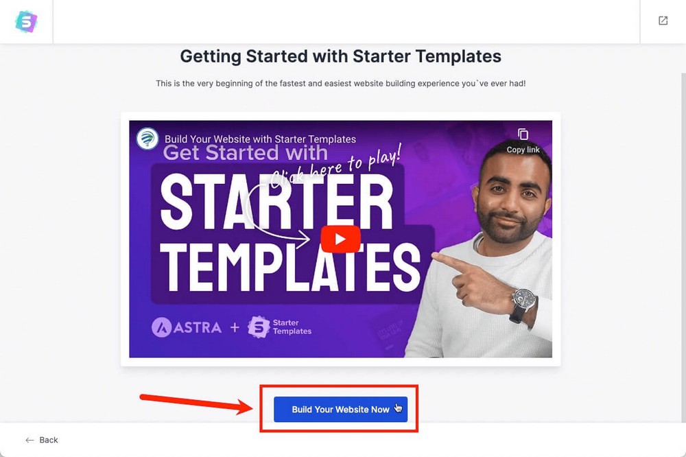 Quickly build your website with Astra Starter Templates