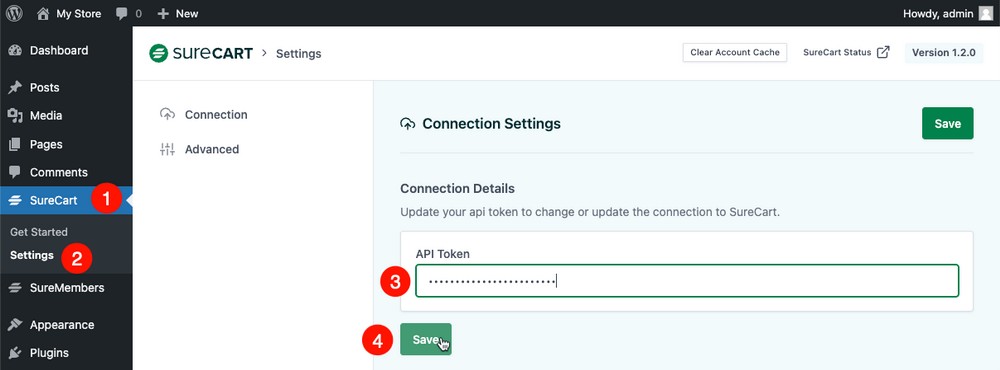 Where to paste SureCart API