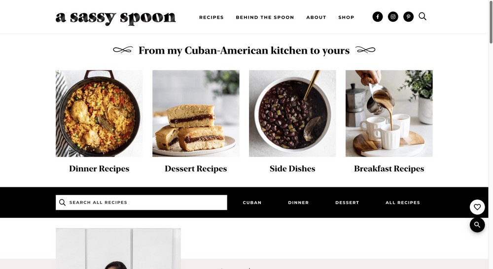 A Sassy Spoon - landing page