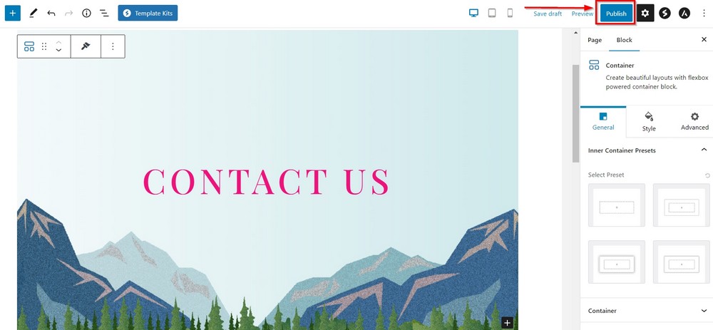 Astra's contact page template