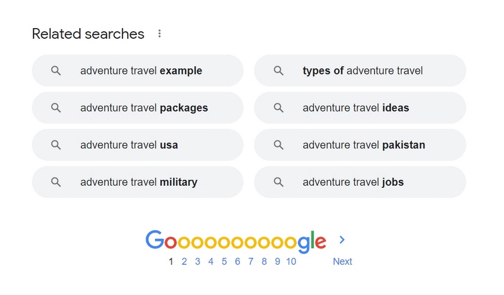 Google related searches