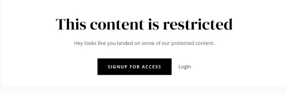 restricted content - front end