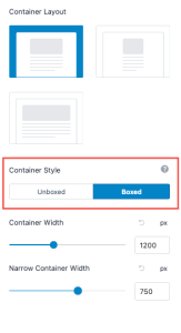 Astra Theme Container Layouts