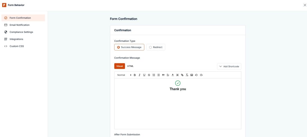 Form Confirmation on SureForms