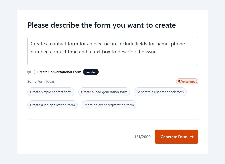 Prompt On SureFomrs Build with AI.