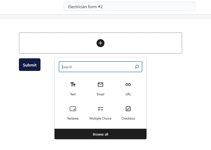 Select a field from the popup menu on SureForms