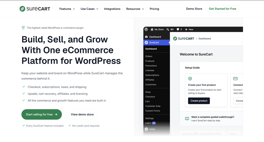 Unlock Revenue: Accept Payments on Your WordPress Site the Right Way surecart homepage new