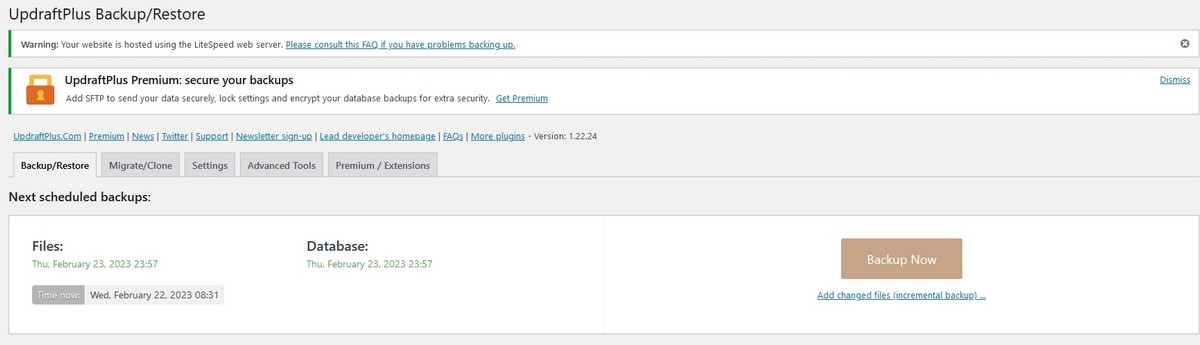 website backup