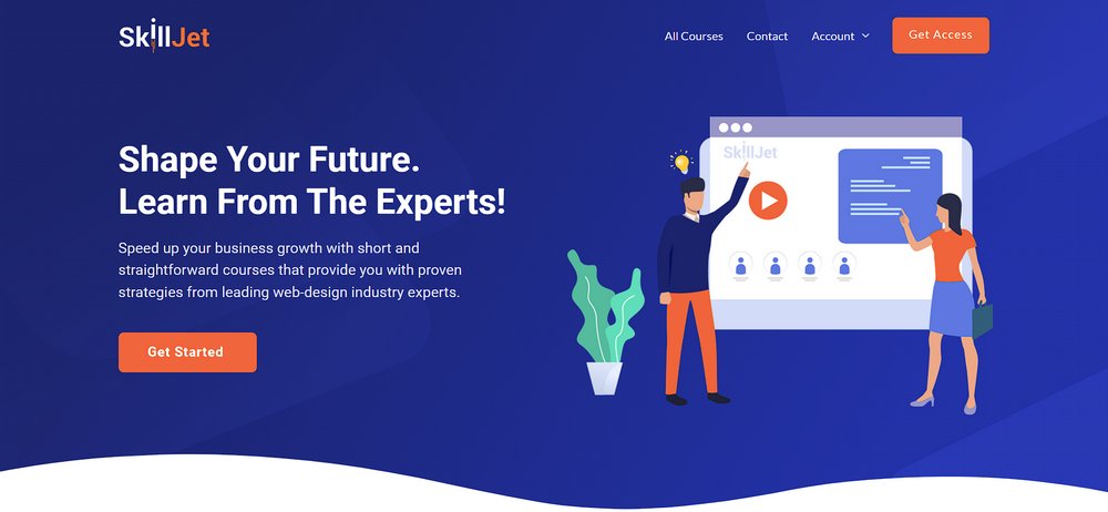 SkillJet is an eLearning platform example