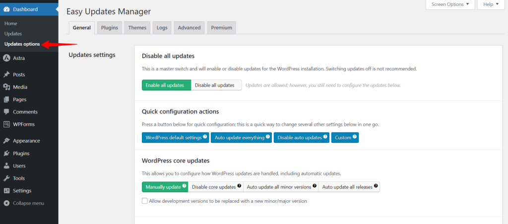 Disable Automatic Updates in WordPress