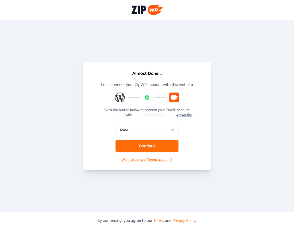 Connect ZipWP Account