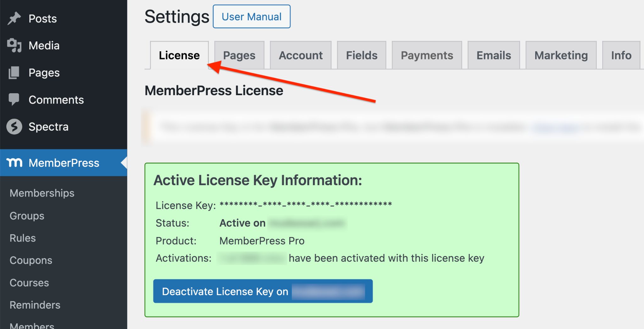 memberpress license activation
