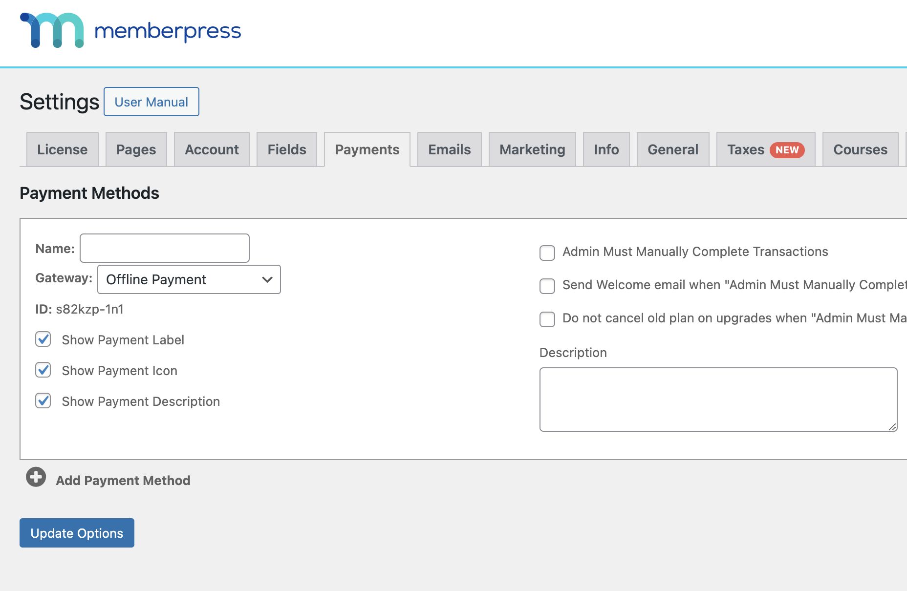 memberpress payment settings