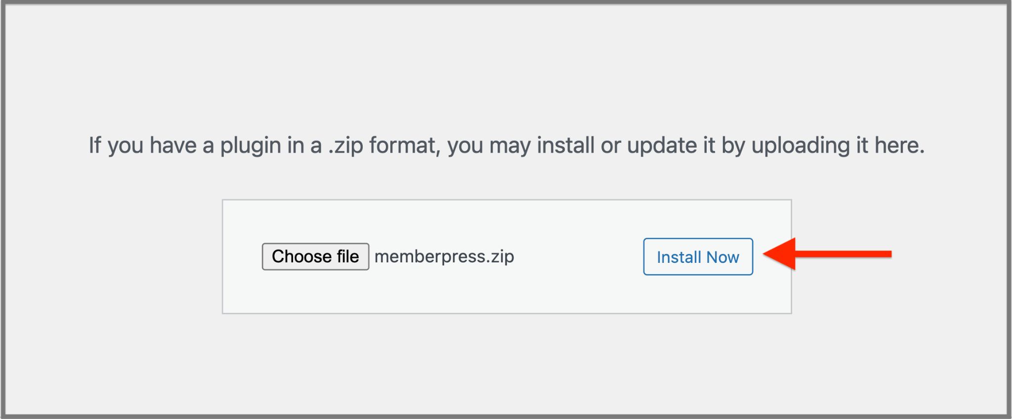 press install now button for memberpress