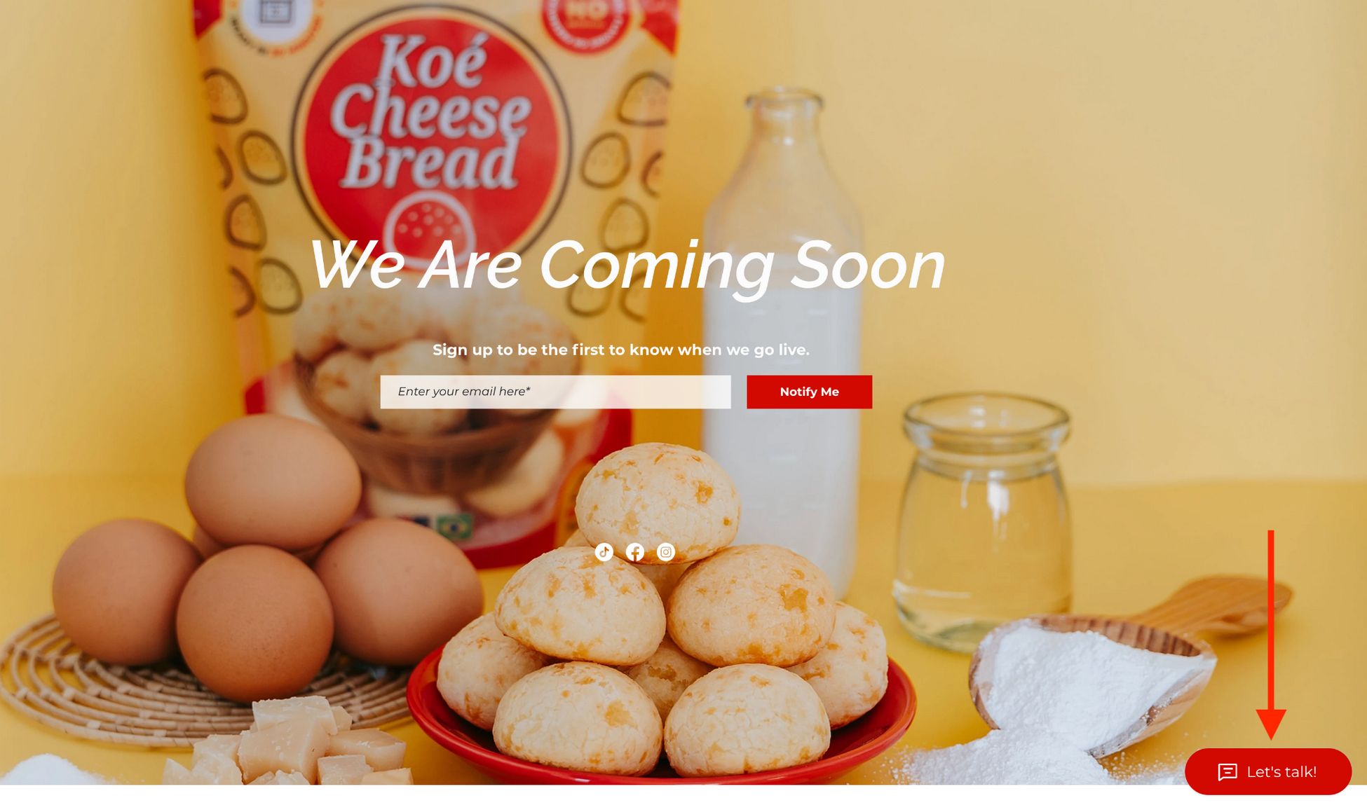 Koe cheeze bread wordpress coming soon page