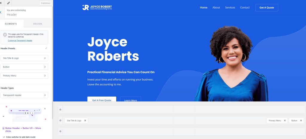 Astra template customization