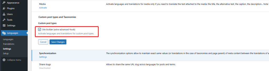 Translate Site Builder Layouts Using Polylang