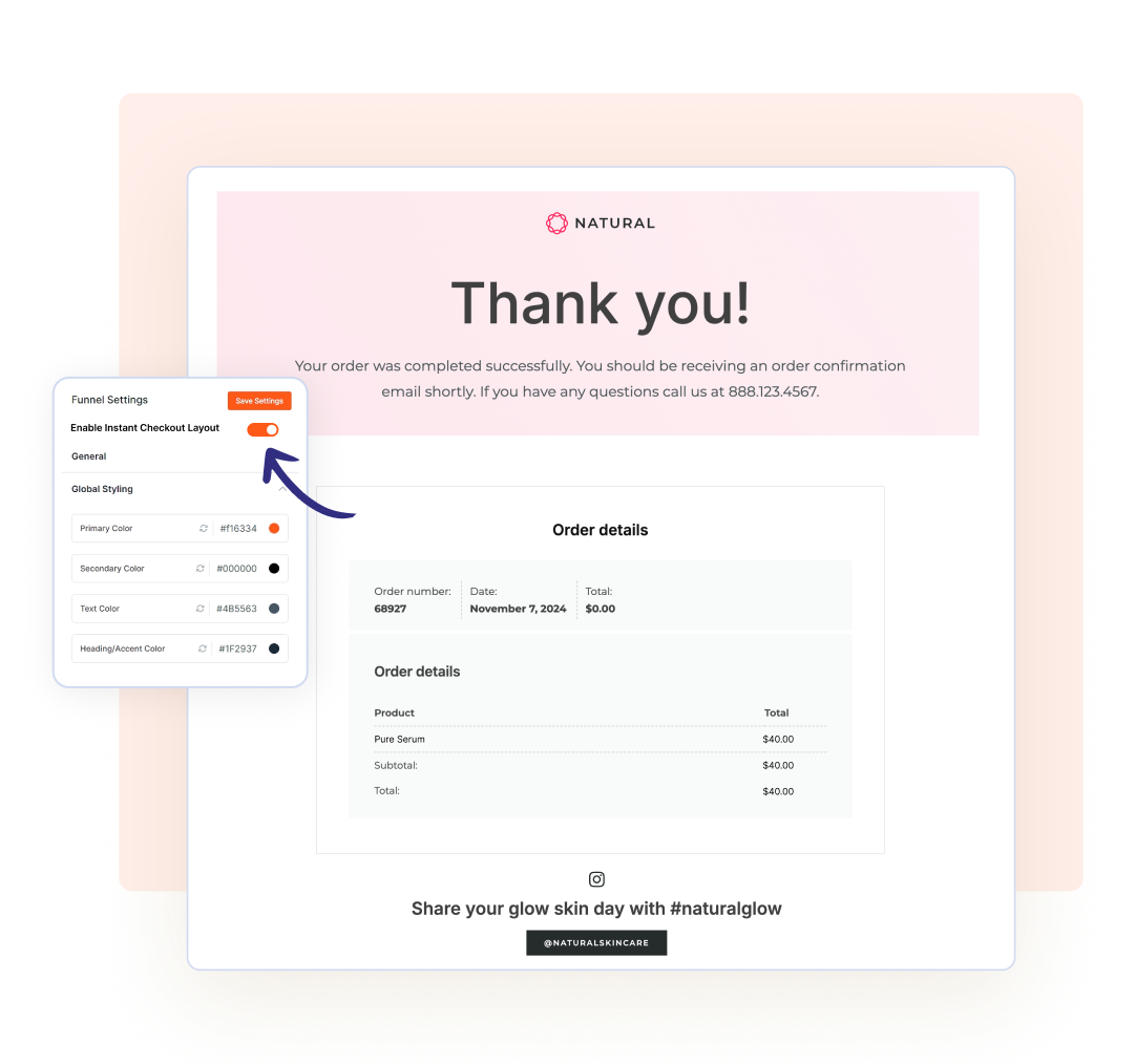 Instant Checkout Layout Creation