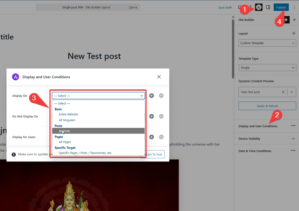 Single Post Template Using Site Builder
