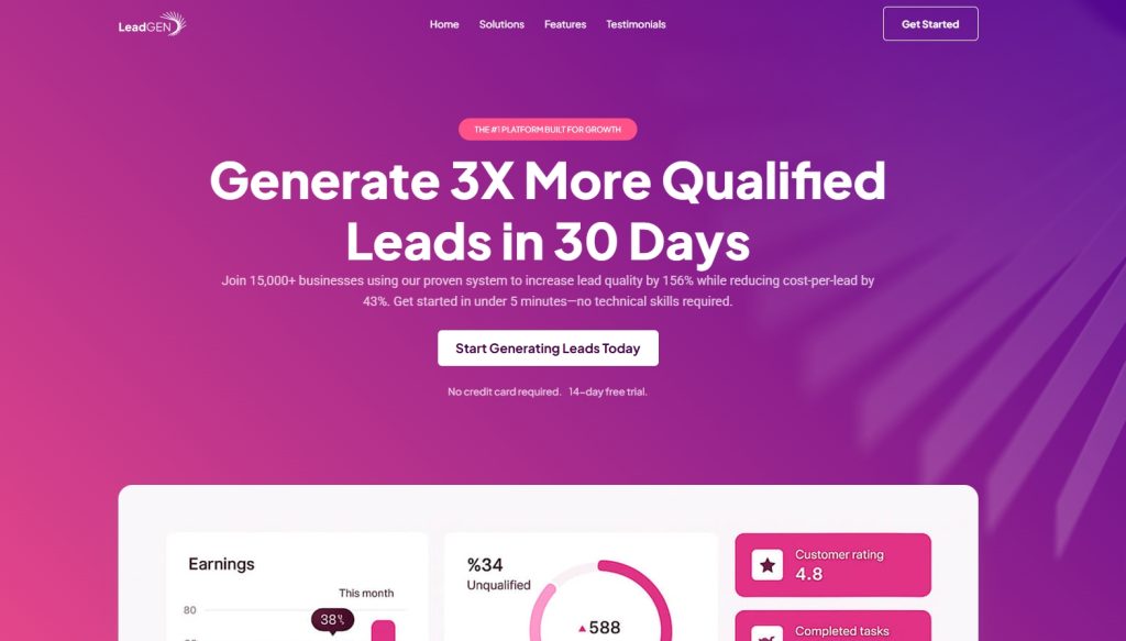 A strong hero section