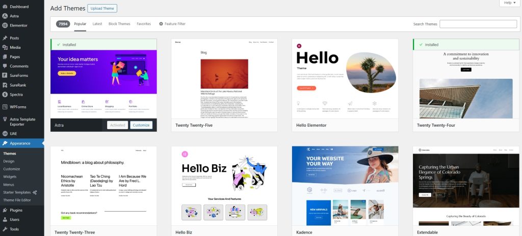 Install Astra and Import a Starter Template