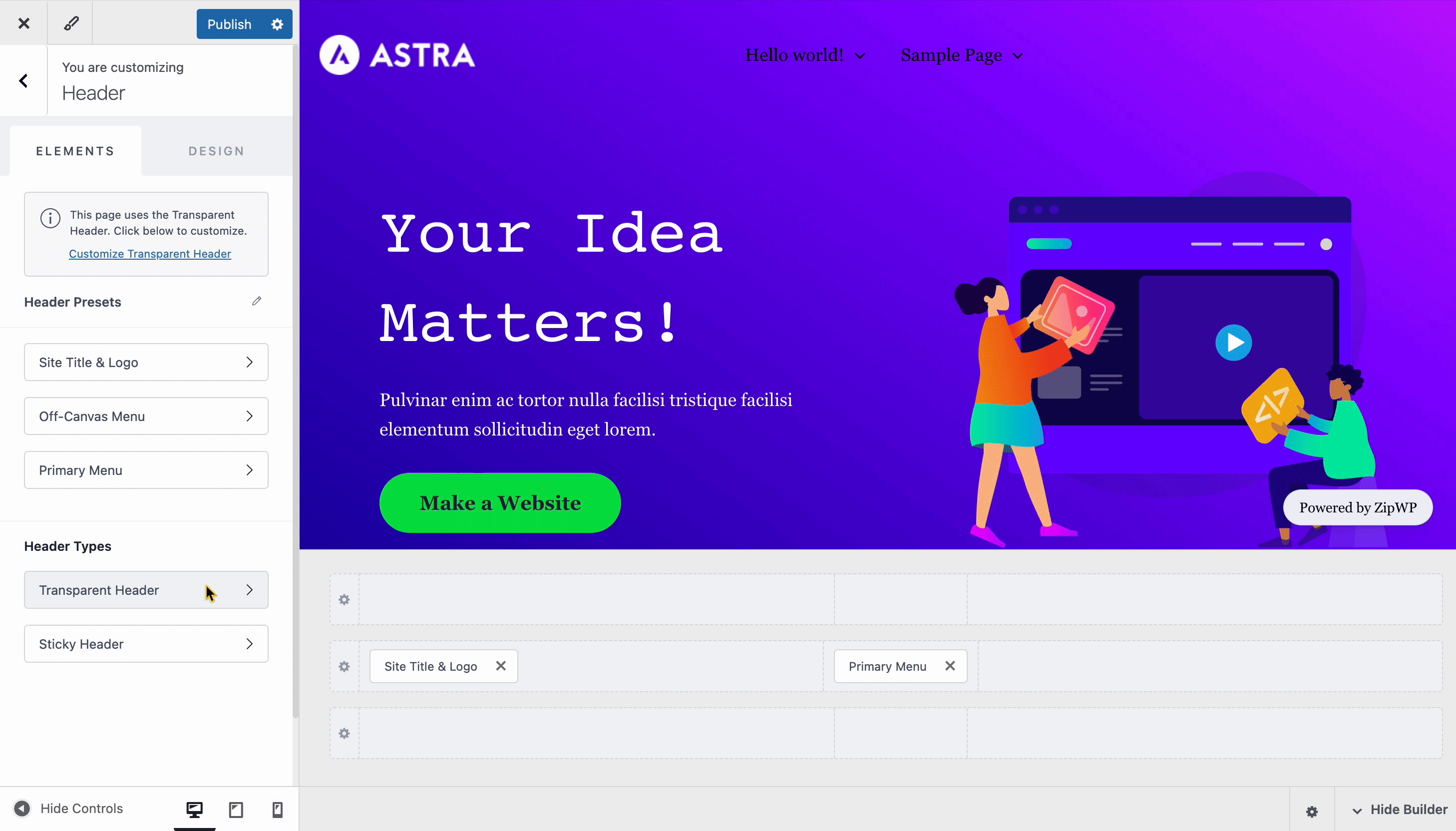 Transparent Header for HFB