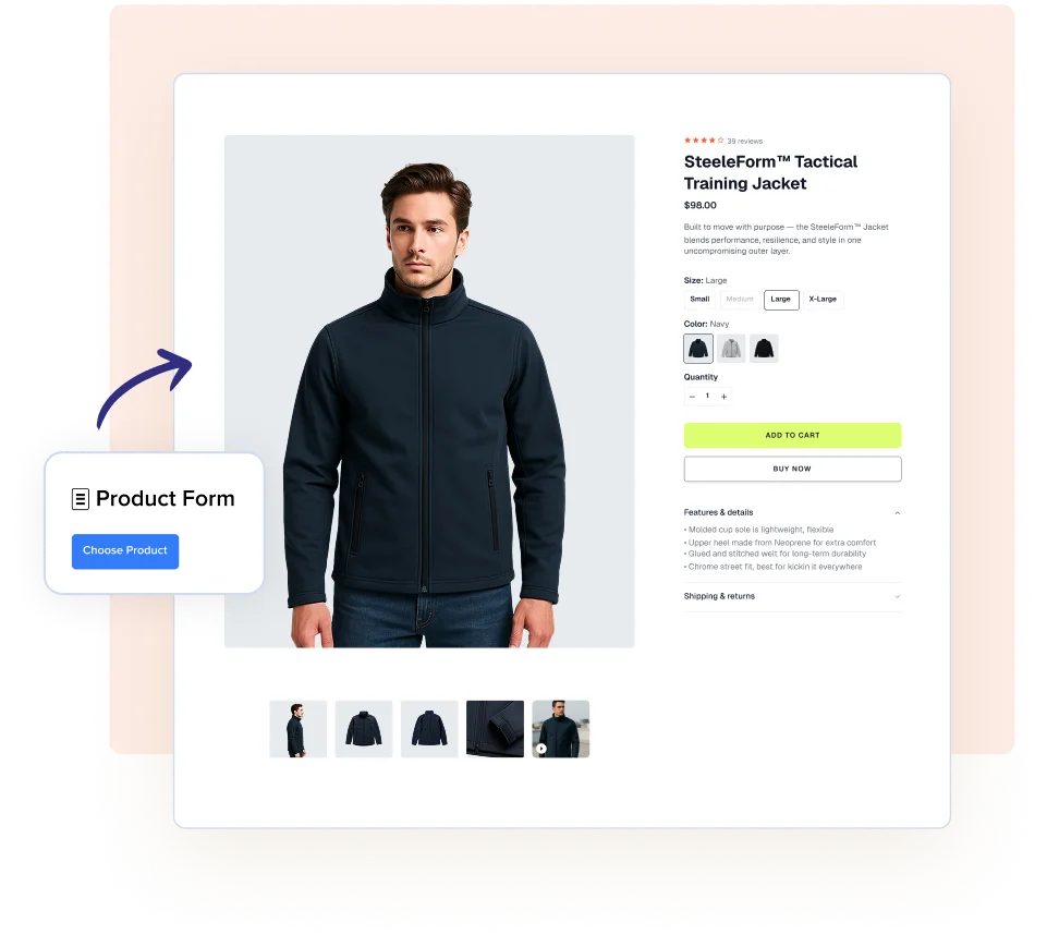 Embed Product Forms Anywhere