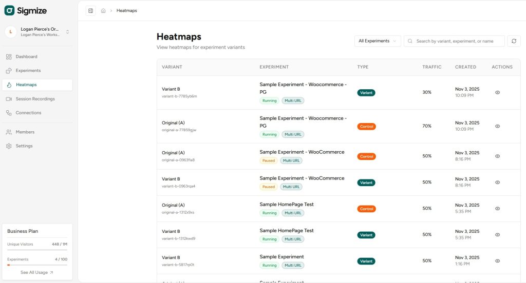 Heatmaps and Session Recordings