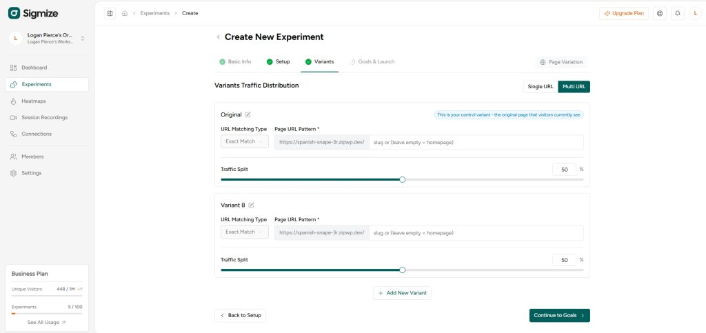 Duplicate that product page to create variant B