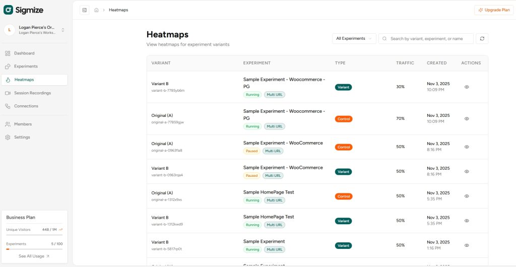 Enable heatmaps and you’ll get an extra layer of data from which to base your decisions