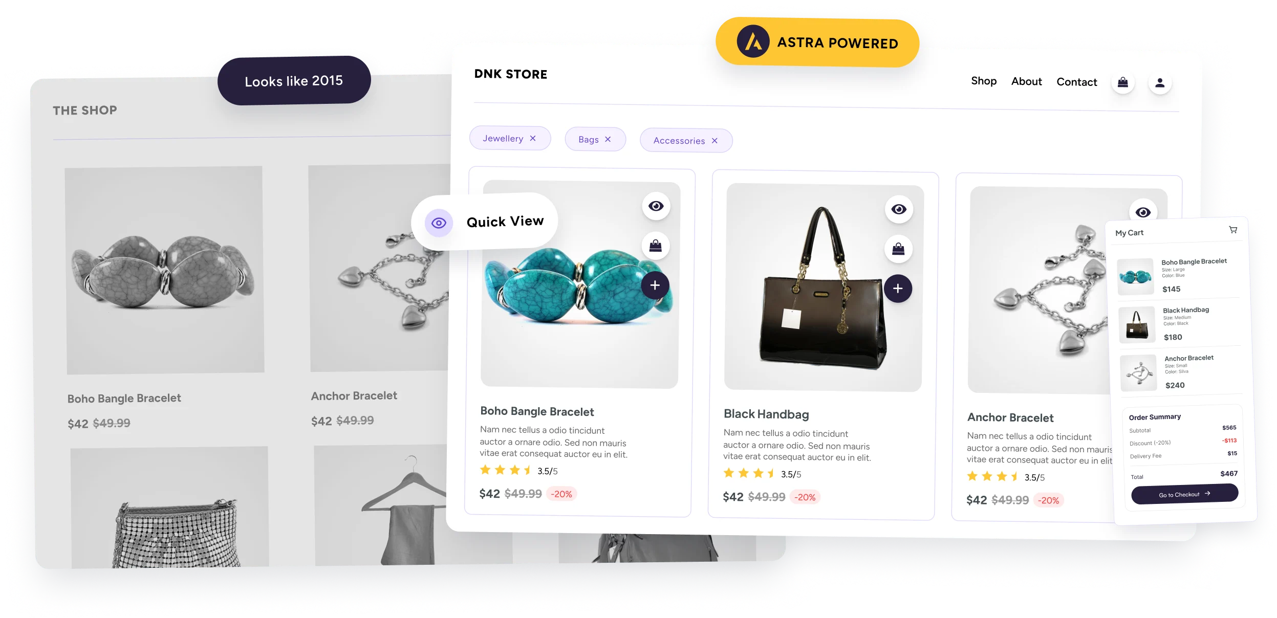WooCommerce Theme woo default vs astra powered