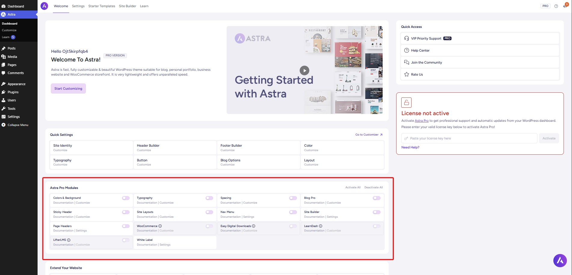 Astra Dashboard: Complete Guide to Settings, Modules & Features Word Image 326616 3