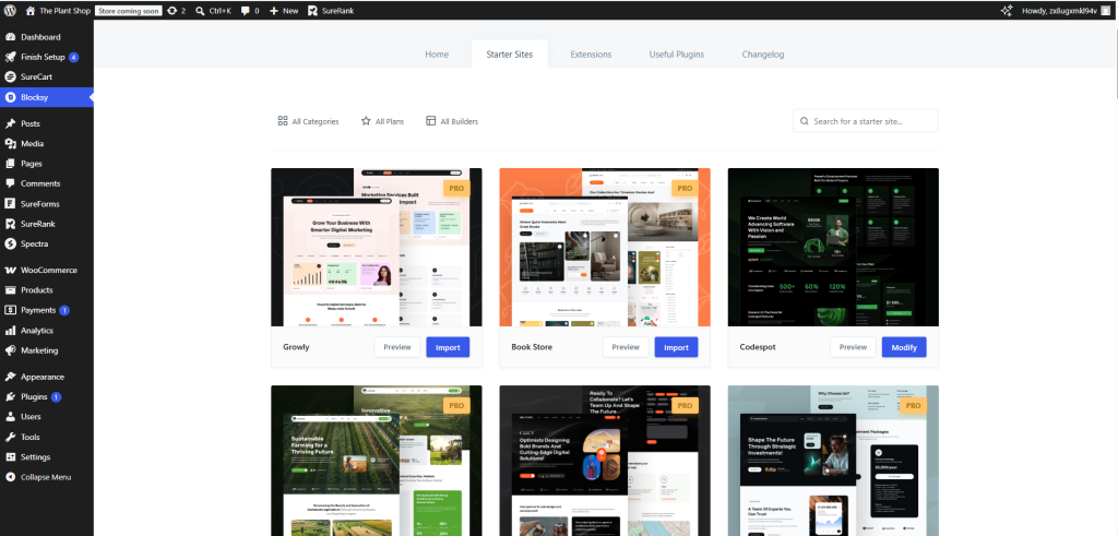 Blocksy Starter Sites
