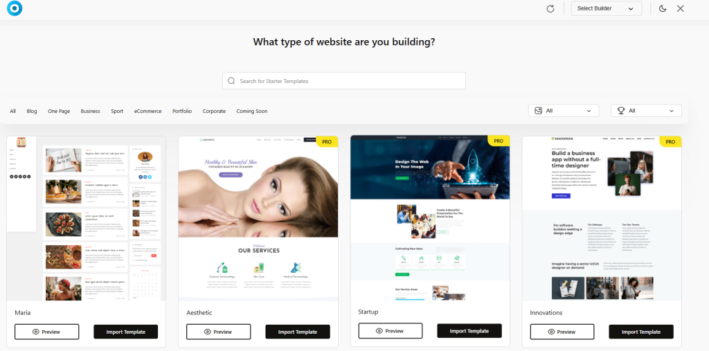 astra vs oceanwp starter templates oceanwp
