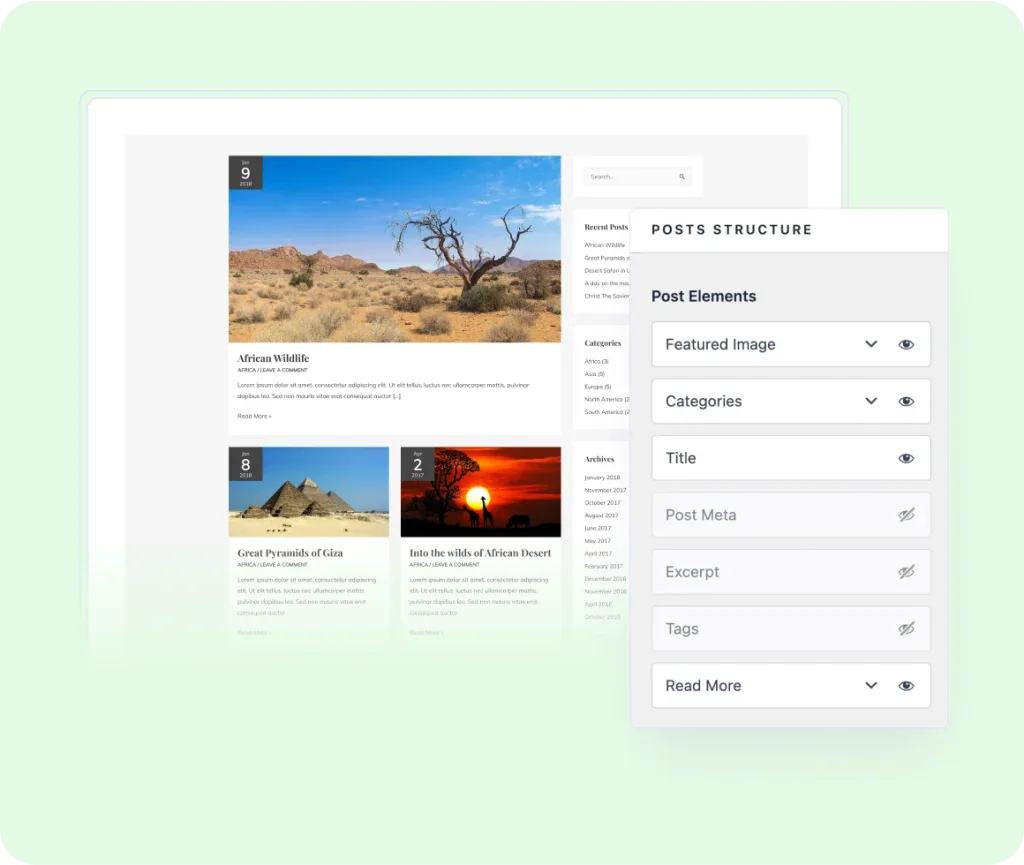 choose what to show on each post choose what to show on each post