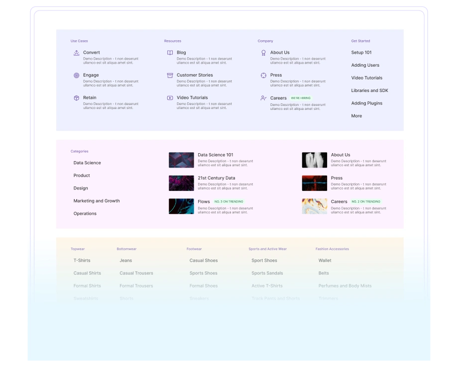 customizable menu layouts customizable menu layouts