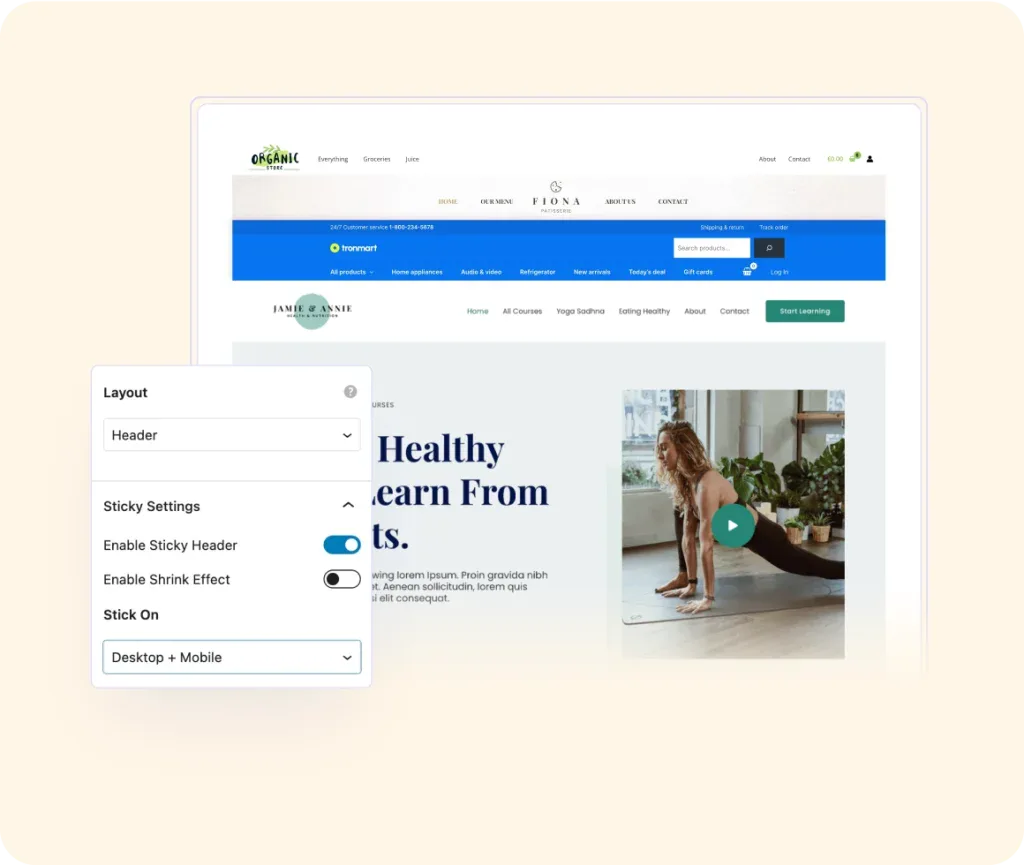 enhance header with additional layers enhance header with additional layers